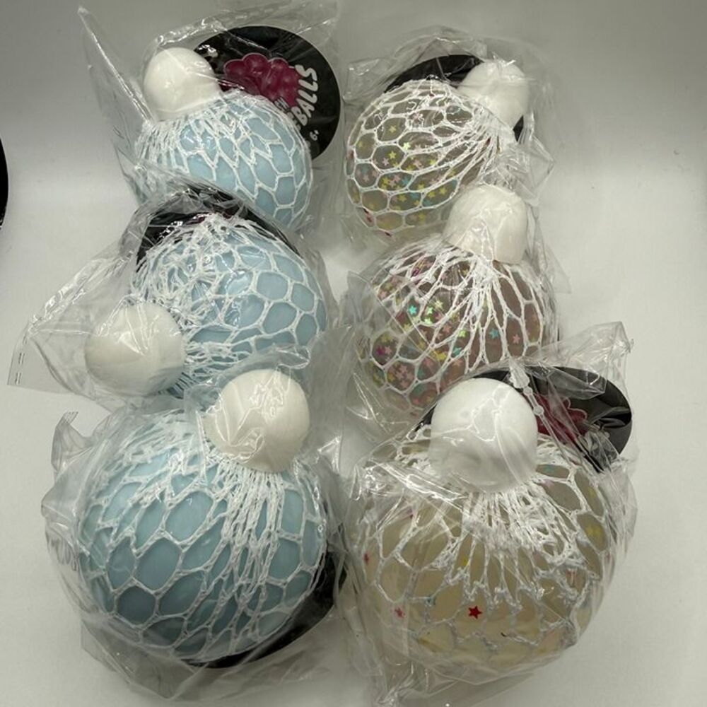 [6 PC] Five Below Mesh Squeeze Ball *Viral* Sensory Squishy Toy